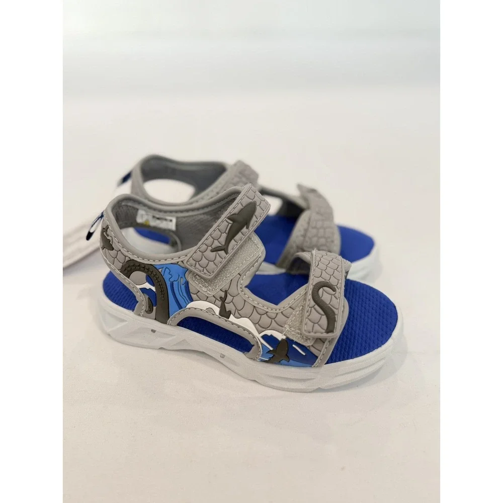 Carter's Tanis Shark Light Up Sandals Adjustable Straps Toddler Boys Size 12T
